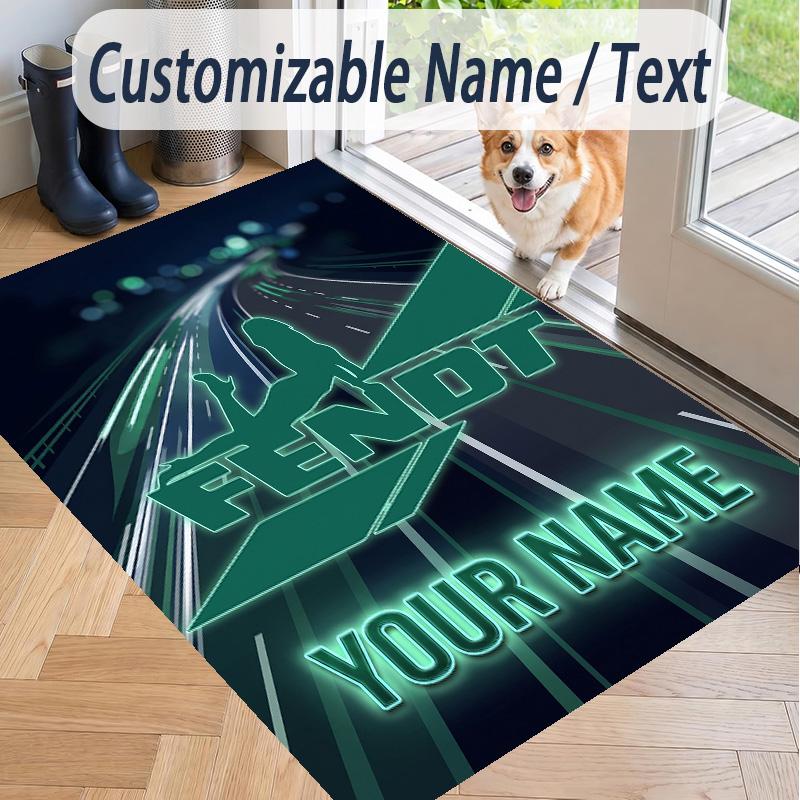Custom Text Printed Rug Fendt Non Slip Floor Carpet For Home Room Decor
