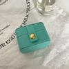 Mini Travel Ring Jewelry Box Portable PU Leather Organizer with Golden Clasp for Earrings Rings Small Accessories Storage Case