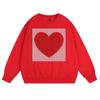 European Size Retro Striped Heart Print Women's Thin Fleece Hoodie for Autumn/Winter