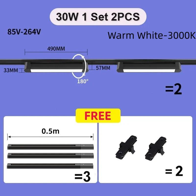 LED Track Light Aluminum Linear Track Ceiling Lamp COB Rail Spotlight Living Room Bedroom Decor Lighting Fixture