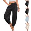 Women Elastic High Waist Pant Casual Fit Wide Leg Long Pants Trousers With Pockets