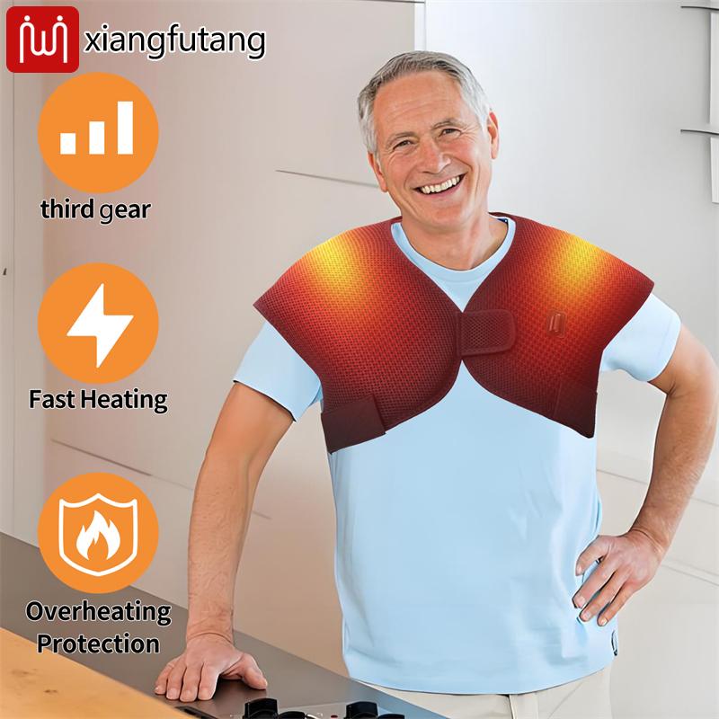 Electric Heating Shoulder Massager 3 Heating Functions Infrared Therapy Shoulder Back Muscle Relaxation Winter Home Use Unisex