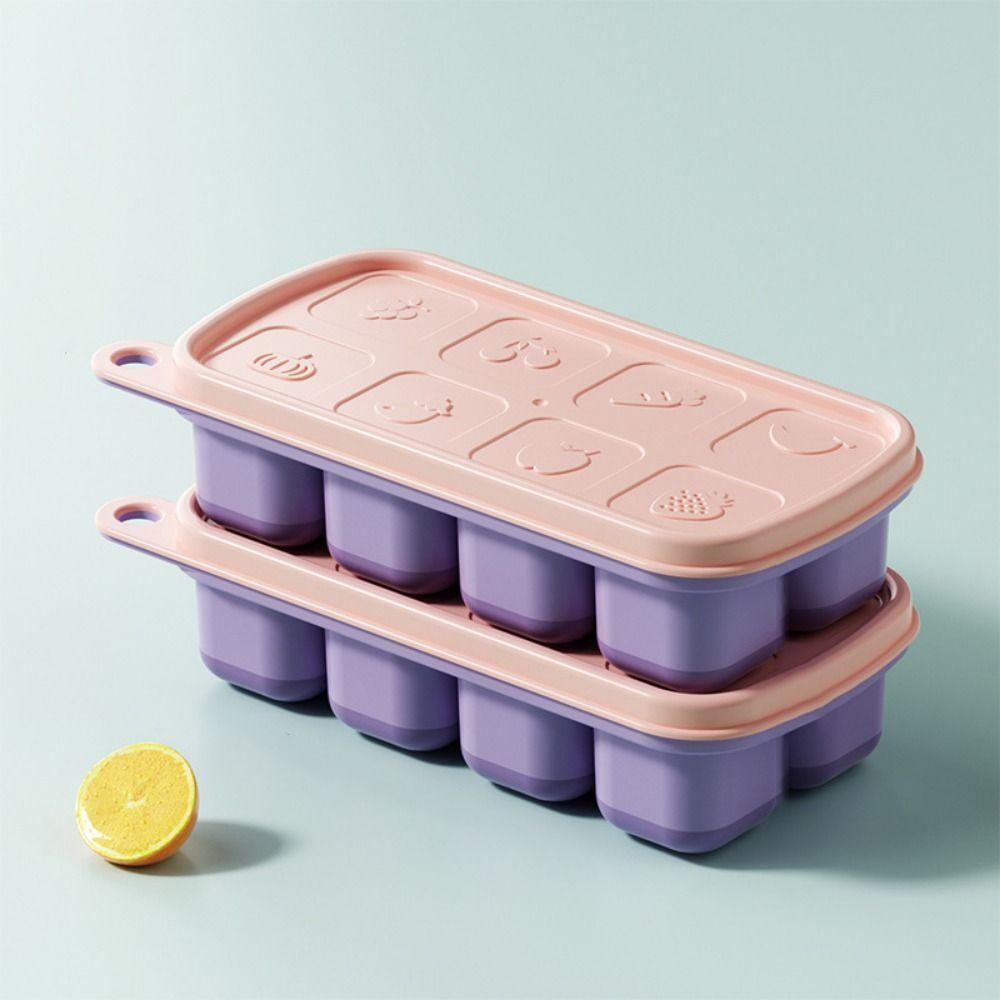 Non-stick Silicone Ice Tray Homemade Ice Cube Storage Box Food Grade Ice Cube Mold  Kitchen