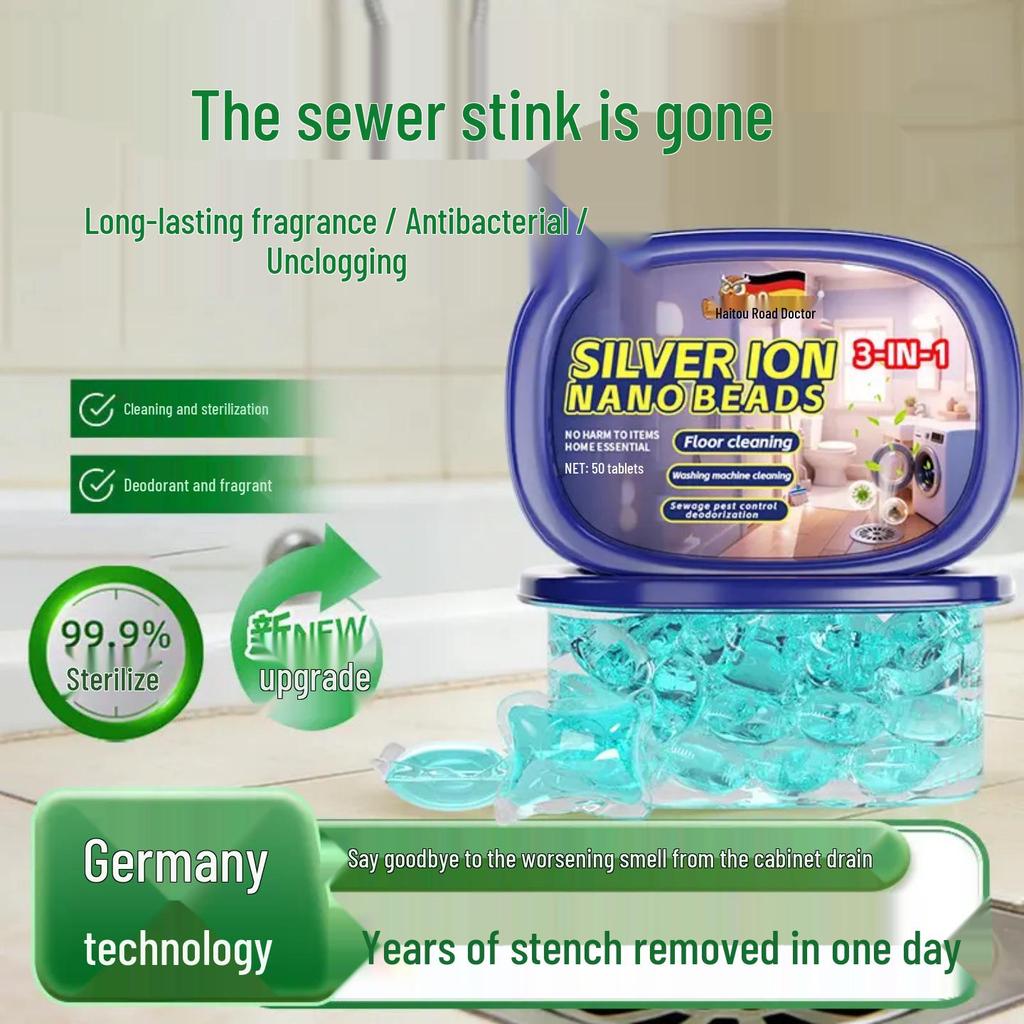 Anti-Odor Gel Beads for Sewer and Drain: Long-lasting Fragrance for Kitchen, Bathroom, and Toilet.