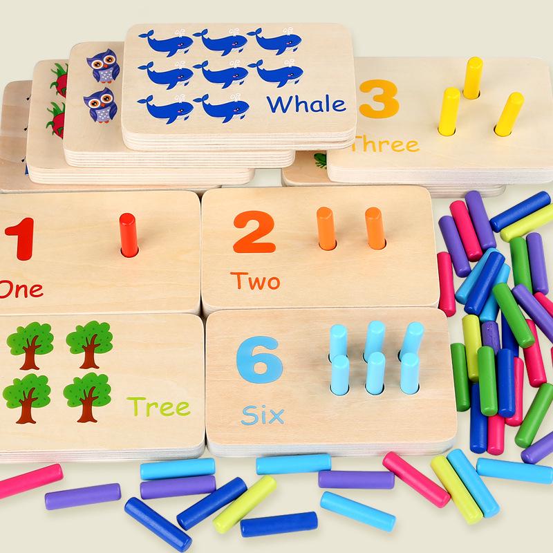 Montessori Number & Color Matching Board Game for Kindergarten - Enhances Fine Motor Skills & Early Education, 1-10 Cognitive Learning Toy