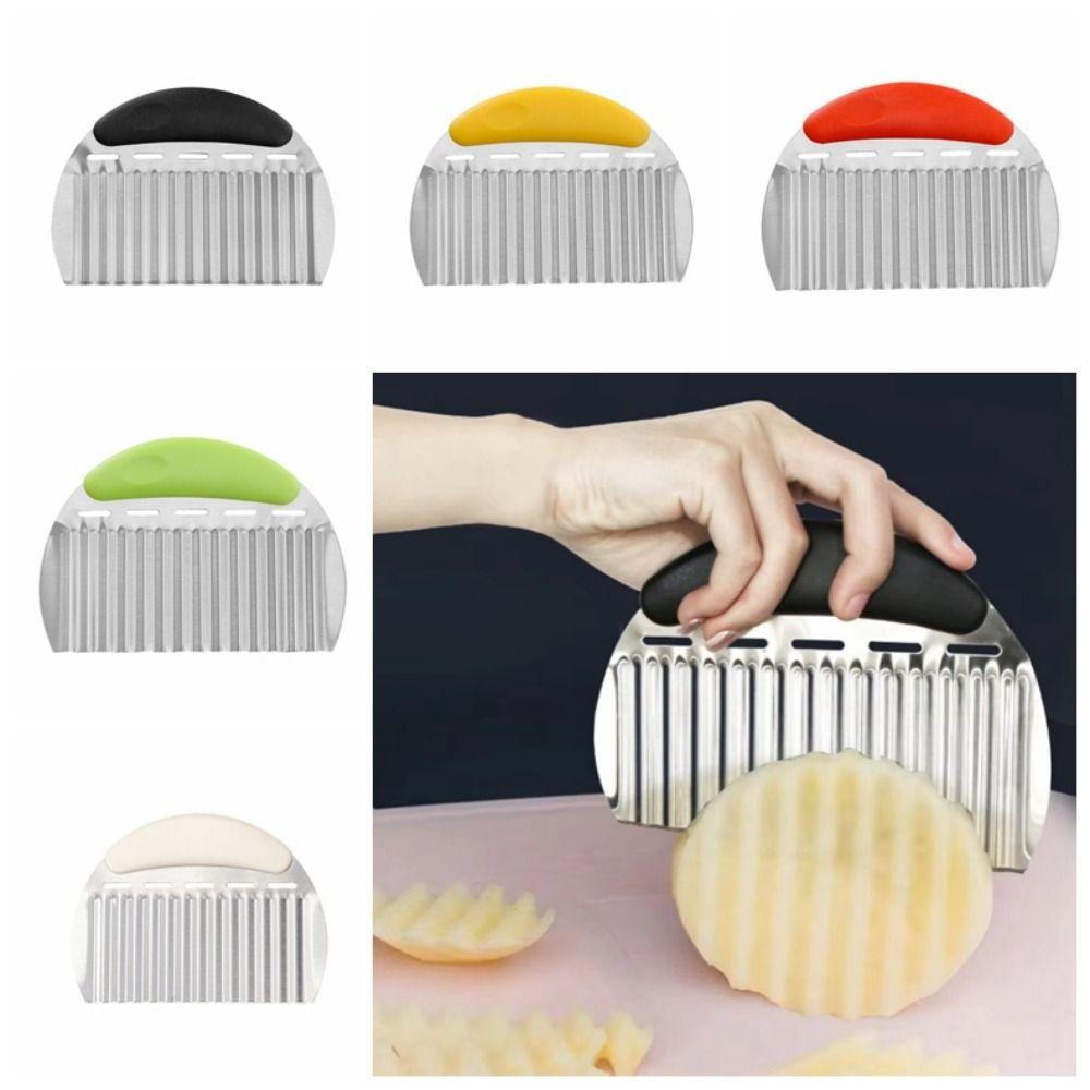 Ergonomic Handle French Fries Cutter Wave Shape Potato Slicer Crinkle Cutter  Cutter Tools