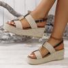 Large Hemp Rope Woven Wedge Sandals for Women