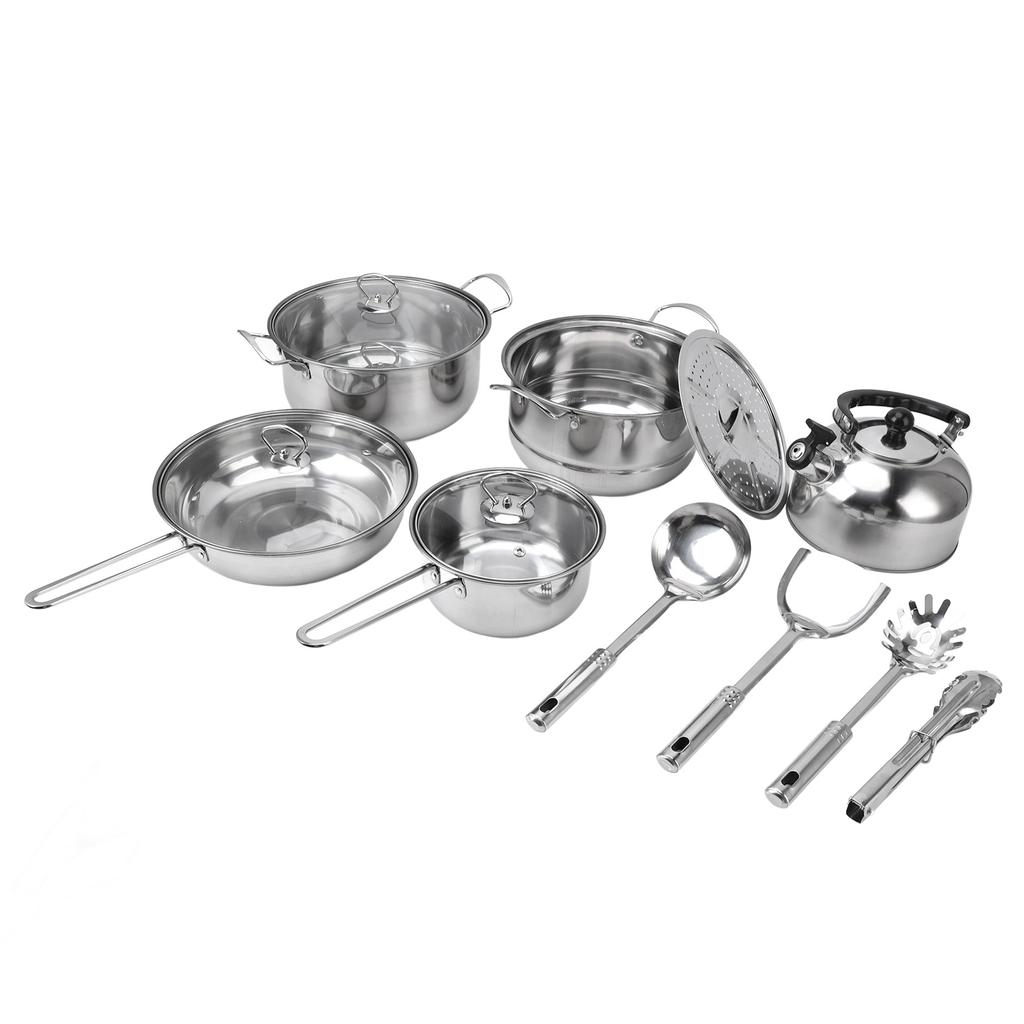 Cookware Set Stainless Steel Rustproof Stick Proof Thickened Pots Pans Set for Home Kitchen Restaura