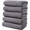 AYO Bath Instant Set of High Quick Soft To the Gray Towels, Fluffy, Hotel-Style, Large, Absorbency, 60120cm, 5, Microfiber, Absorption, Drying,