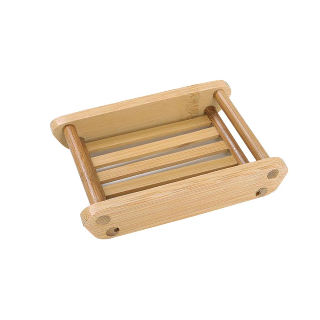 1/5/10pcs Wooden Natural Bamboo Soap Dishes Tray Holder Storage Soap Rack Plate Box Container Bathroom Soap Dish Storage Box