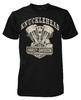Biker Eagle Graphic T-Shirt Men Black Short Sleeve Cotton Tee