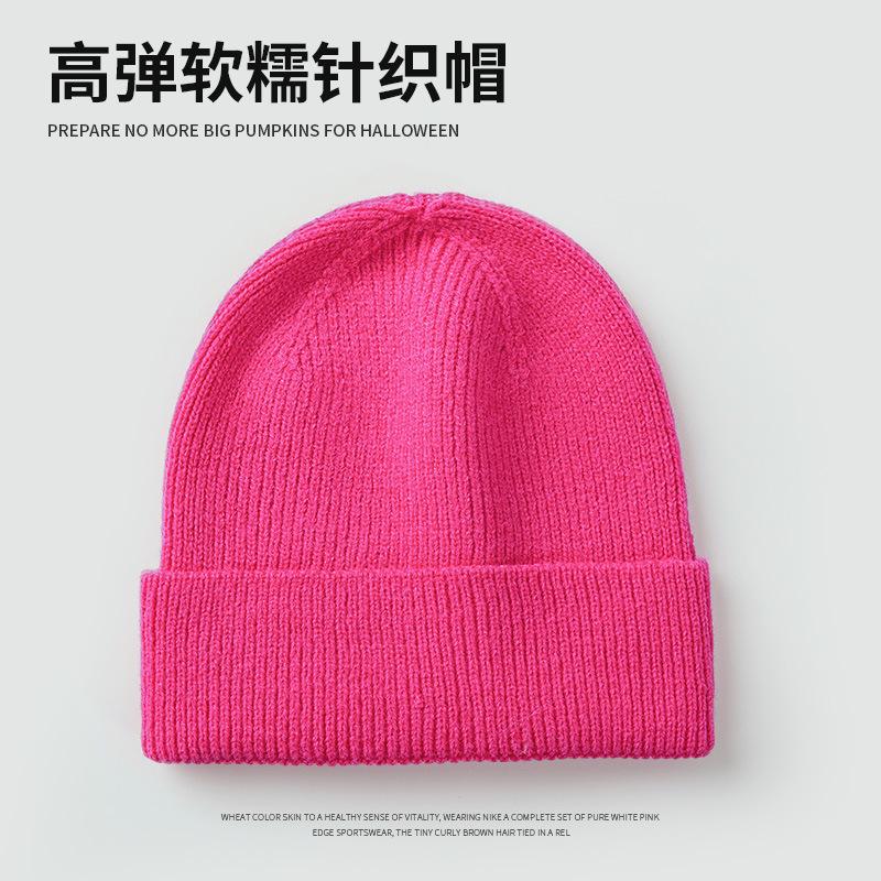Large Board Knitted Wool Hat Autumn and Winter Loose Knitted Hat Women's Men's Hat Tide