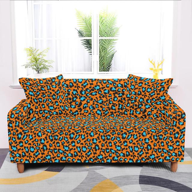 Чехол для дивана с леопардовым принтом эластичные чехлы секционный чехол для дивана для гостиной офиса украшения дома аксессуары 2 Seater 145-185cm 3090₽