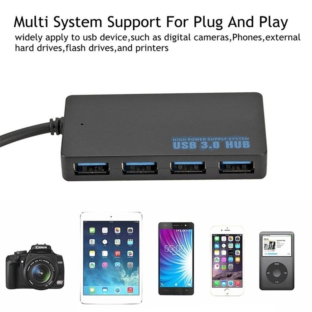 High-Speed USB HUB Adapter Expander Splitter 4 Port Multi Function USB 3.0 Hub Plug&Play For PC Compatible with Various Systems