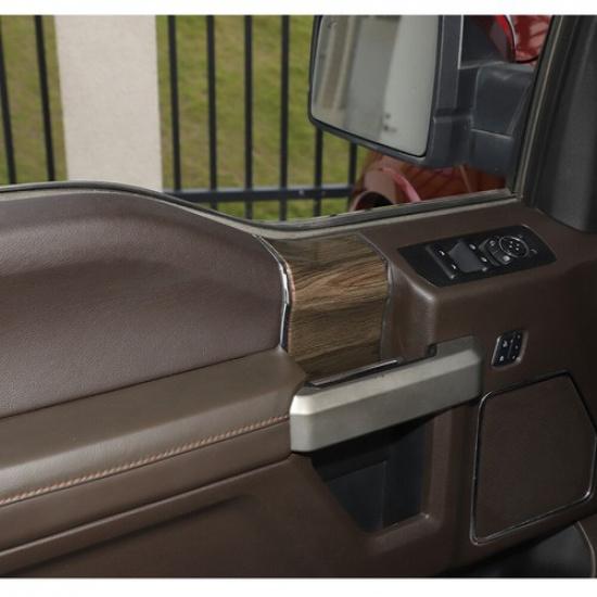 2X Car Inner Door Handle Panel Trim Decor Cover For Ford F150 2Door Wood Grain