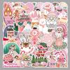 50 Pink Christmas Doodle Stickers for Decorating Suitcases, Water Bottles, and Phones
