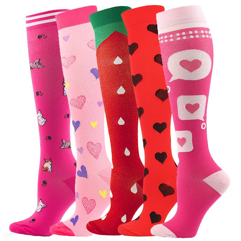 HYSAIXIA Brand New 5/6 Pairs Compression Socks Blood Circulation Men Women Pressure Running Stockings Nylon Varicose Veins