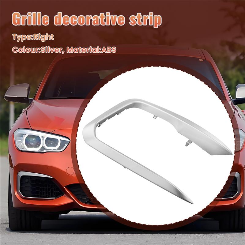 Front Bumper Fog Lamp Frame Trim For BMW F20 F21 2014-2015 Front Bumper Grills With Trim Silver Left