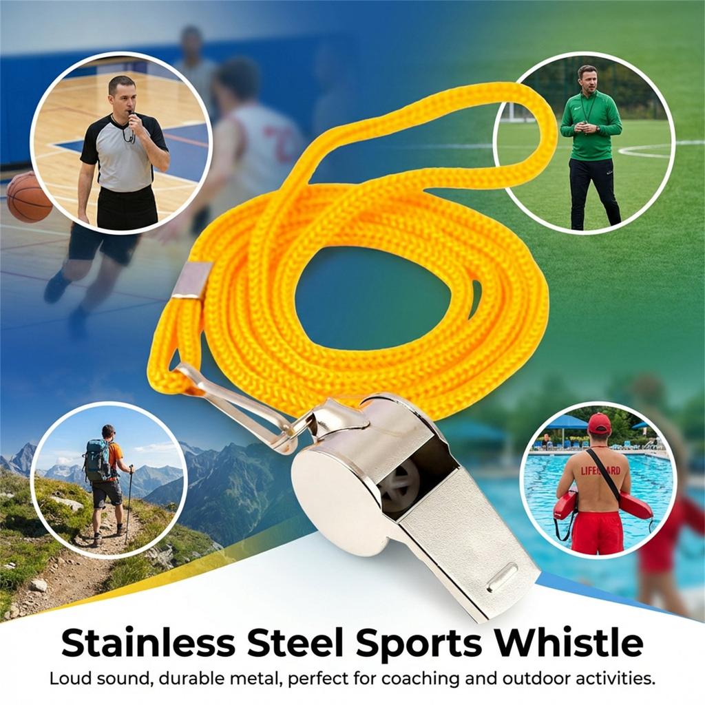 Stainless Steel Whistle for Sports and Outdoor Activities Durable High-Decibel Ergonomic Design Portable
