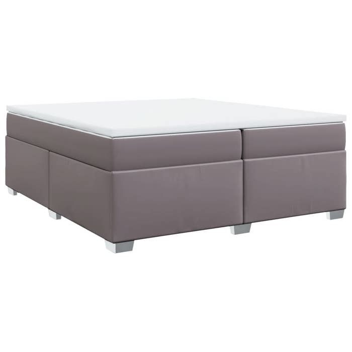 Maison Exclusive - Sommier à lattes de lit avec matelas Gris 200x200 cm Similicuir