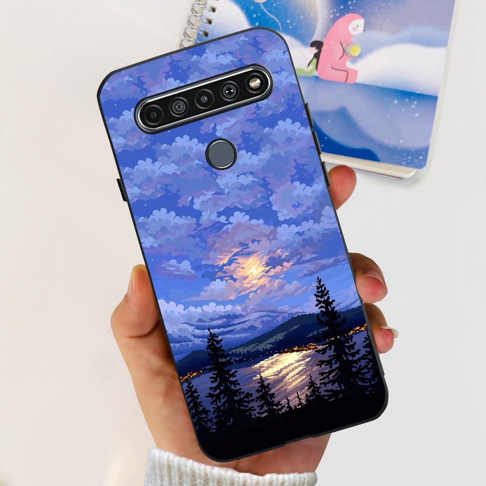 For LG K41S K 41S Case 2020 Black Silicone Cute Fashion Flower Shockproof Bumper For LGK41S LM-K410 Phone Back Cover 6.55" Funda