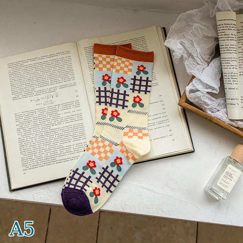 

1 пара прекрасных корейских студенческих носков с принтом, повседневные спортивные носки