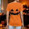 Women Casual Short Sleeve T Shirt Halloween Pumpkin Face Print Crew Neck Lightweight Top for Everyday Wear