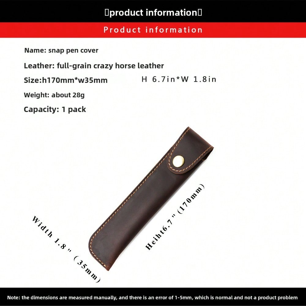 Leather Pen Case Cowhide Pencil Case Personalized Retro Handmade Creative Gifts Pen Case