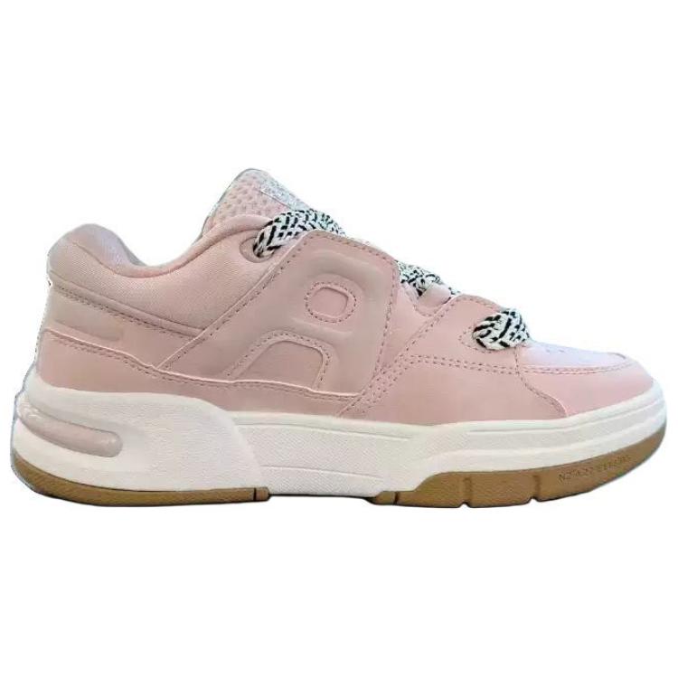 Anta Aojie Synthetic Leather Comfortable Versatile Non-Slip Shock Absorbing Low-Top Sneakers Women Sneakers Pink 122348070-4