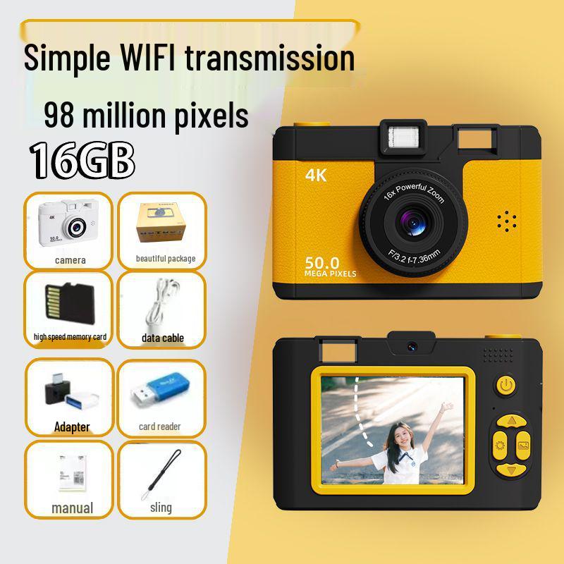 9800W Retro Digitalkamera mit Dual-Objektiv: HD-Foto & Video für Studenten