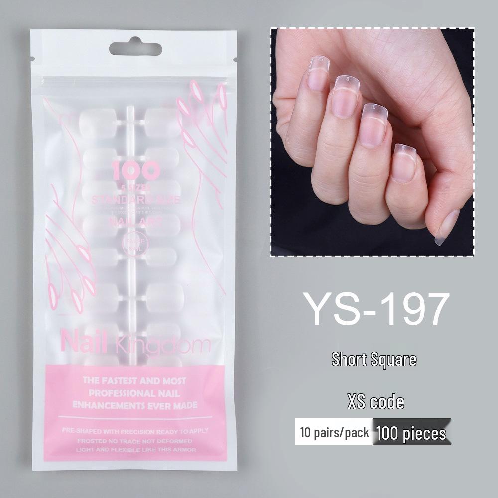Pre-sized Frosted Ladder-Shaped Nail Tips - 100 Pcs, Thin & No Filing Needed