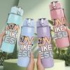 1PC Love Like Jesus Letter Slogan Print 750ml Color Plastic Sports Water Bottle Leakproof Flip Straw Lid Suitable for Sports Office Home Use