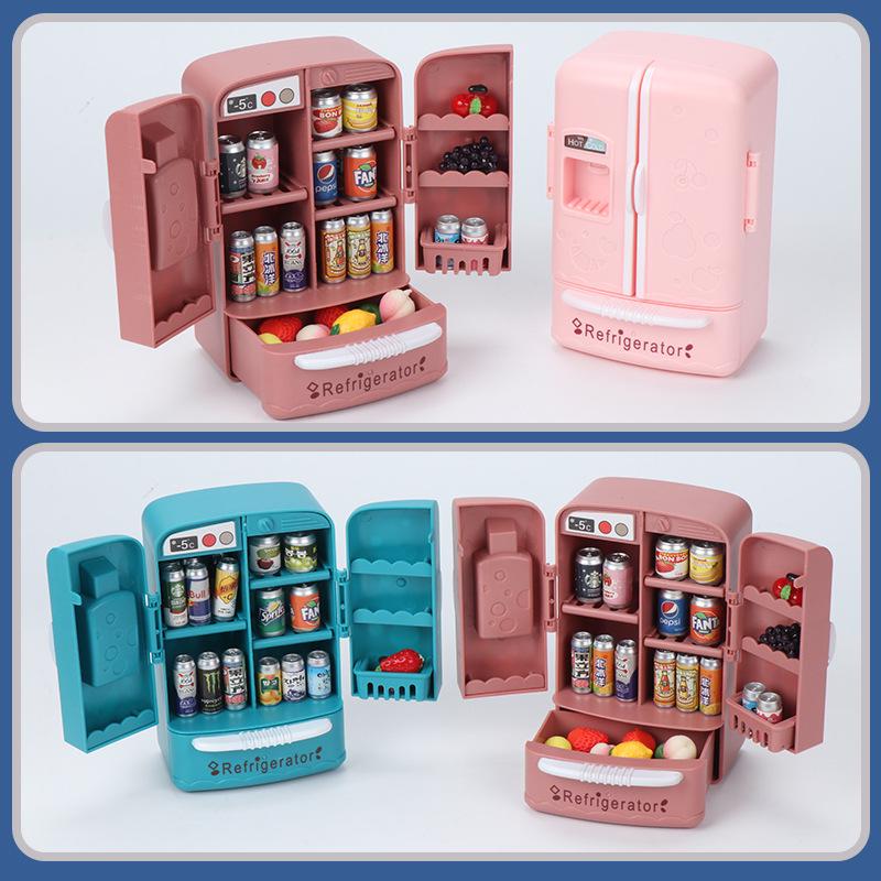 Mini Double-Door Dollhouse Refrigerator Toy