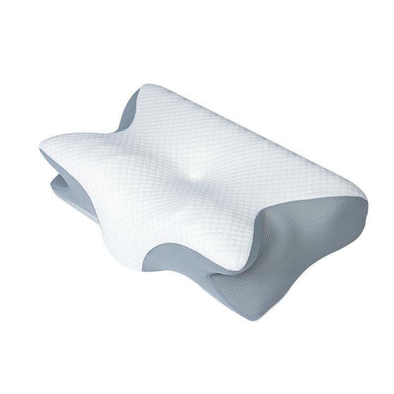 Cooling Memory Foam Neck Pillow with Ice Silk Cover for Multi-Position Sleep