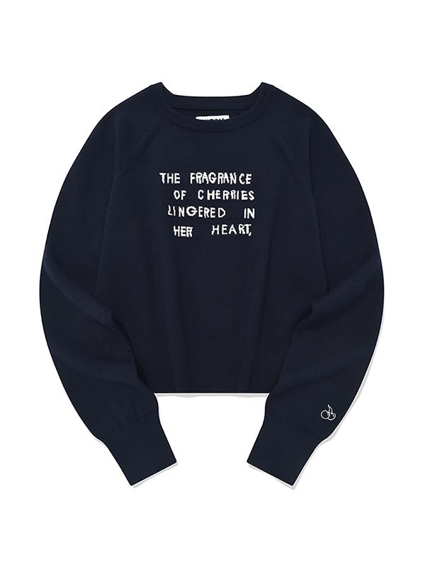 KIRSH Cherry Concept Wording Knit [Dark Navy]