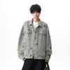 Unisex Oversized Denim Jacket With Embroidered Cartoon Dog Streetwear 2026 Casual Outerwear
