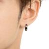 LION HEART Men's Single Hoop Earrings, Stainless Steel, Hypoallergenic, Black, Perfect for Boyfriends, Simple Design