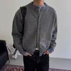 Cleanfit American Retro Two-Piece Loose Henley Cardigan for Couples