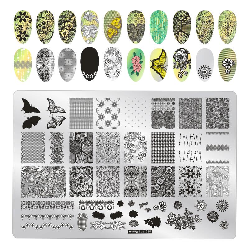 9.5X14.5cm Big Size Nail Stamping Plates Flower/Geometric Designs Nail Art Template For DIY Nail Decor 5.6cm round Stamper Plate