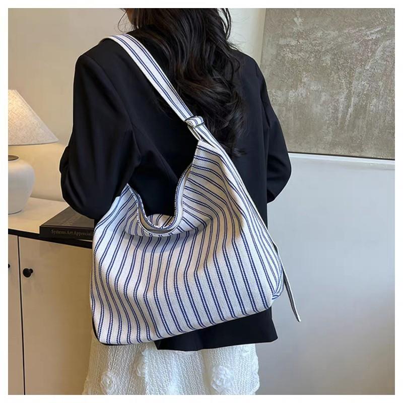 Ins Striped Large-capacity Cross-body Bag Class Commuting Large Women s Fashionable All-matching Tote 32x14x32