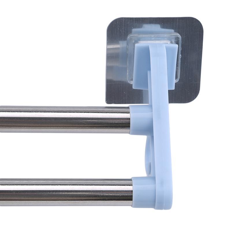 Buy Bathroom Punchfree Towel Rack Stainless Steel Double Rod No Trace