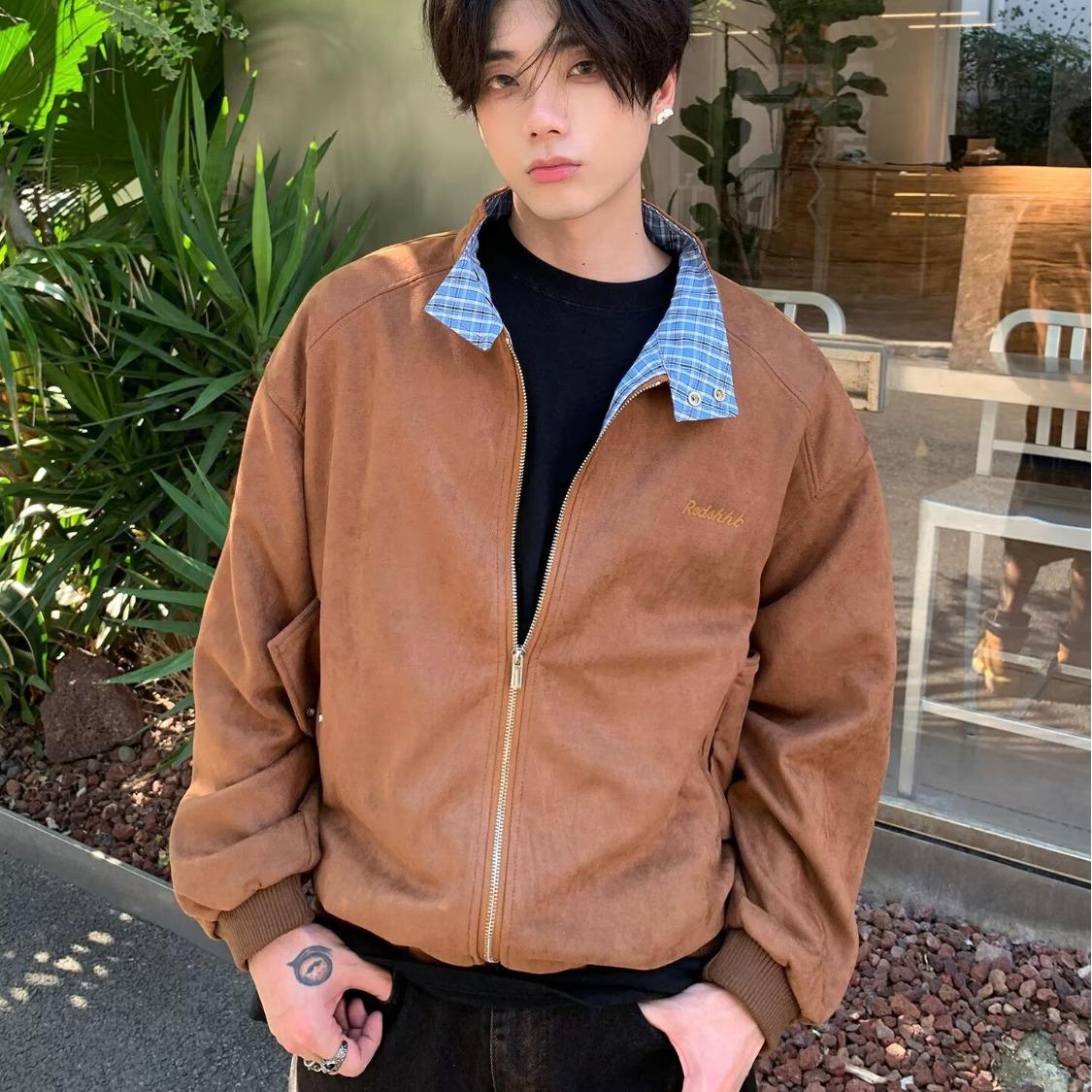 

Velvet Suede Plaid Patchwork Retro Jacket: 2025 Men s & Women s Casual Autumn Style M