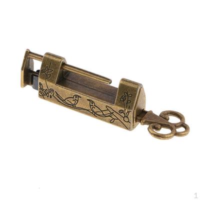 Chinese Long Shackle Padlock Cabinet Jewelry Box Wooden Trunck Pad Lock Latch Bolt
