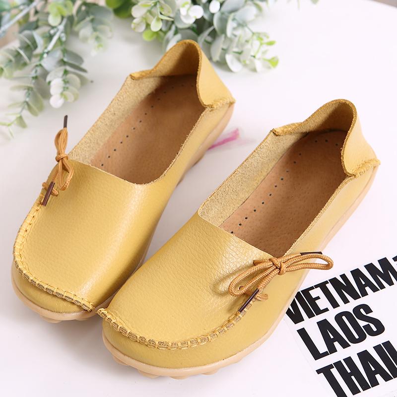 Damskie buty na platformie Oryginalne skórzane buty dla mamy Sznurowane Regulacja szczelności Retro Wygodne chodzenie Antypoślizgowe buty w dużym rozmiarze