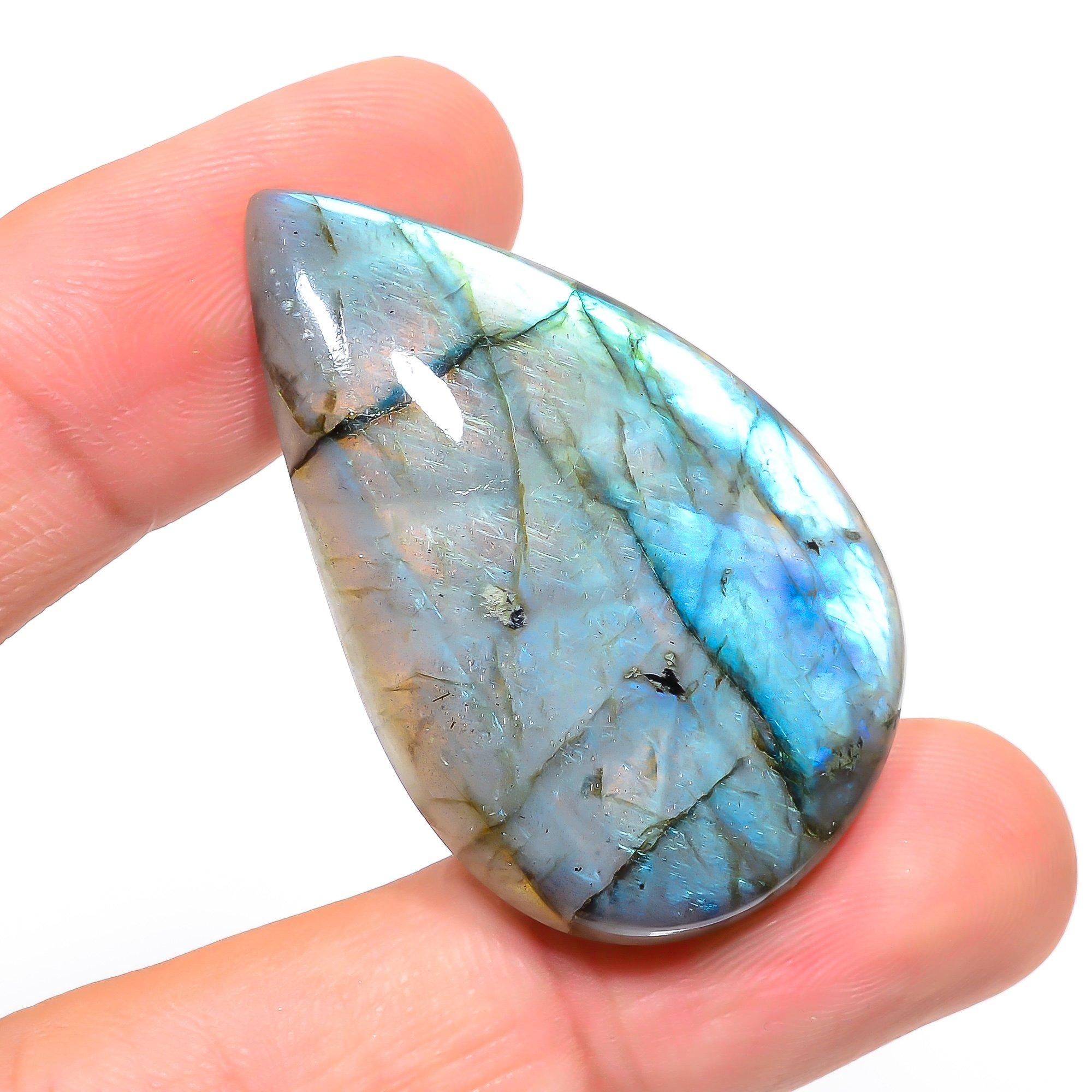 

Labradorite 3x4.6mm Natural Cabochon Fine Loose 74.65Cts. S1O19 чорний