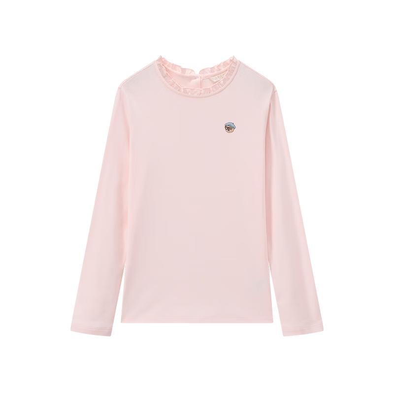 Teenie Weenie Kids' Girls' Ruffle Collar Cotton Long-Sleeve T-Shirt
