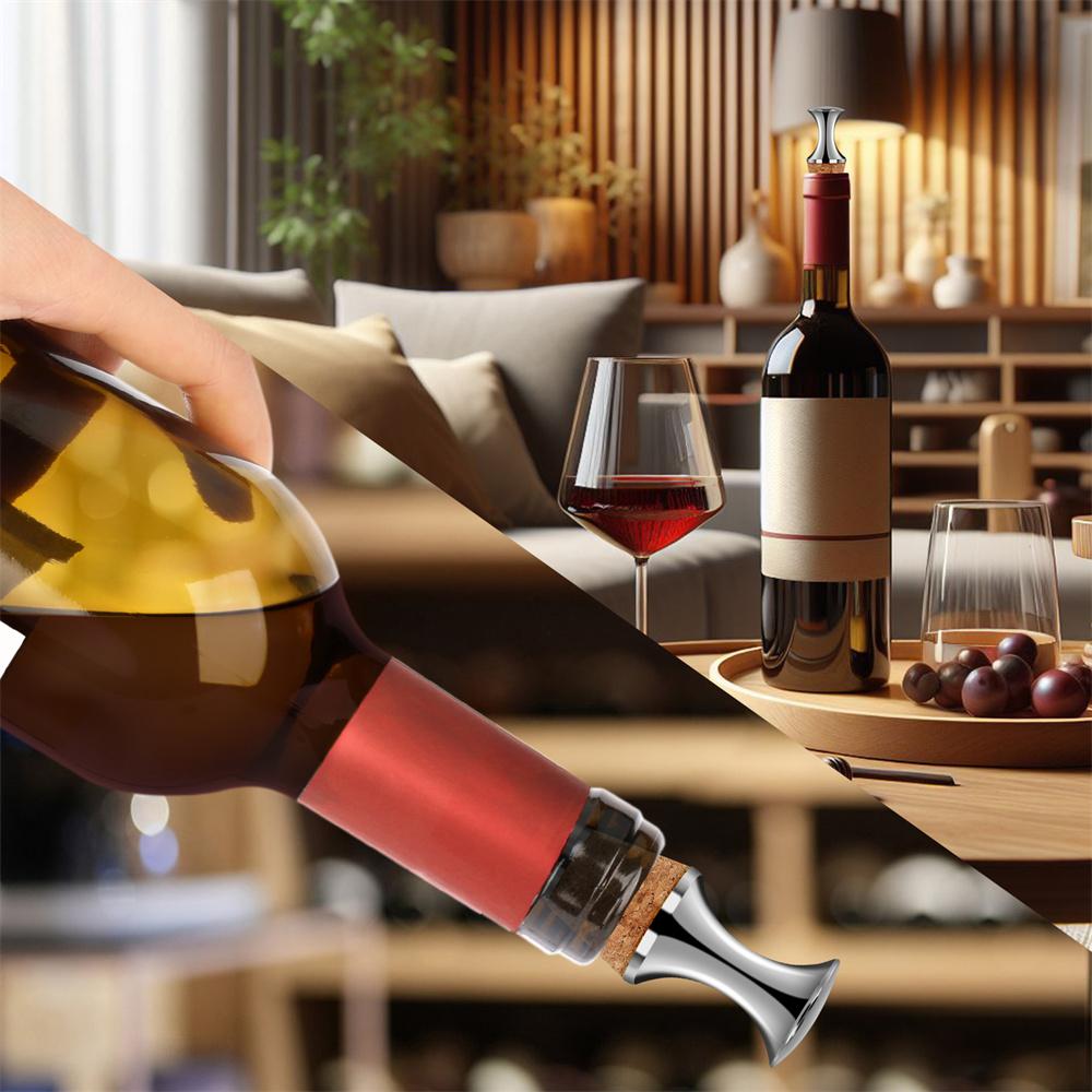 Bottle Stoppers Stainless Steel Wine Stoppers Reusable Bottle Saver Sealer Wine Corks for Wine Champagne Beer Spirits Collection 7