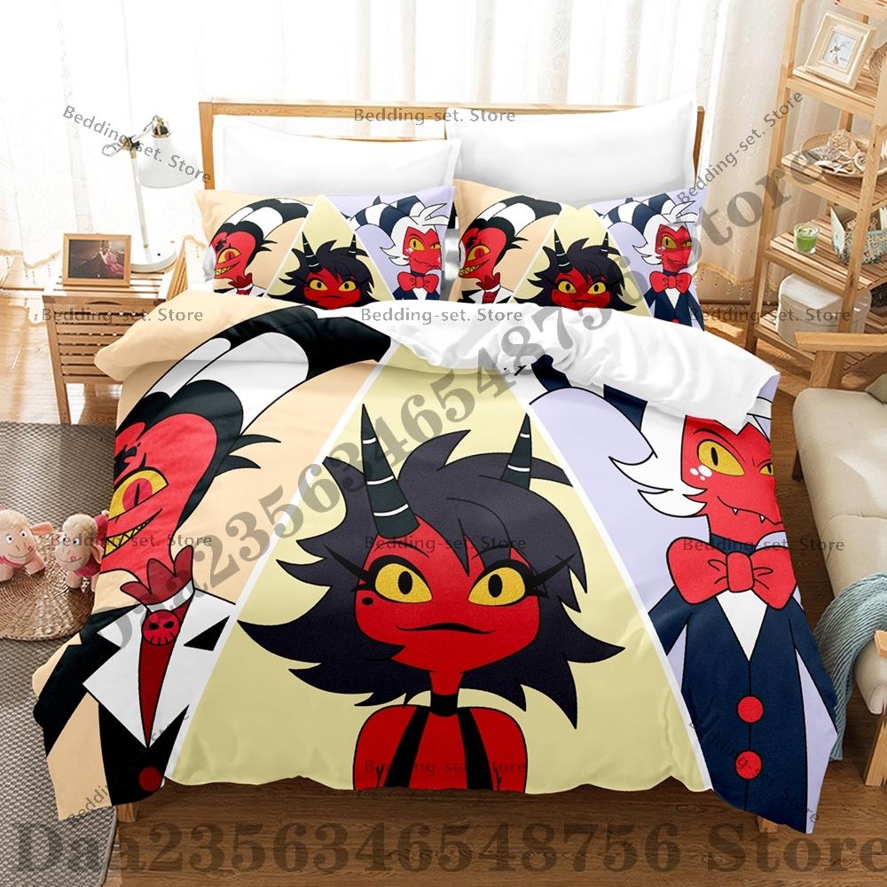 Helluva Boss Bedding Set Single Twin Full Queen King Size Bed Set Adult Bedroom Duvetcover Sets Anime Bed Sheet Set