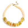 Yhpup New Handmade Jewelry Spring Color Resin Acrylic Flower Round Beads Chain Sweet Necklace Waterproof Fashion Accessories