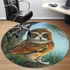 1pc Owl PineconeChair Carpet for Office, Indoor Non-Slip Washable Polyester Fiber Carpet, Mat For Office, Machine Washable